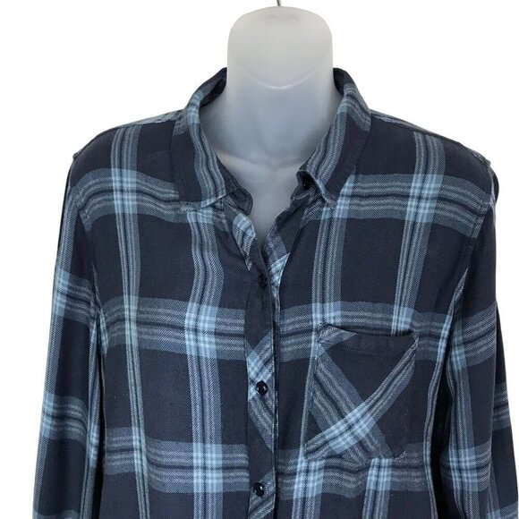 Rails Hunter Mint Stone Blue Plaid Button Down Shirt Size M - Picture 4 of 8